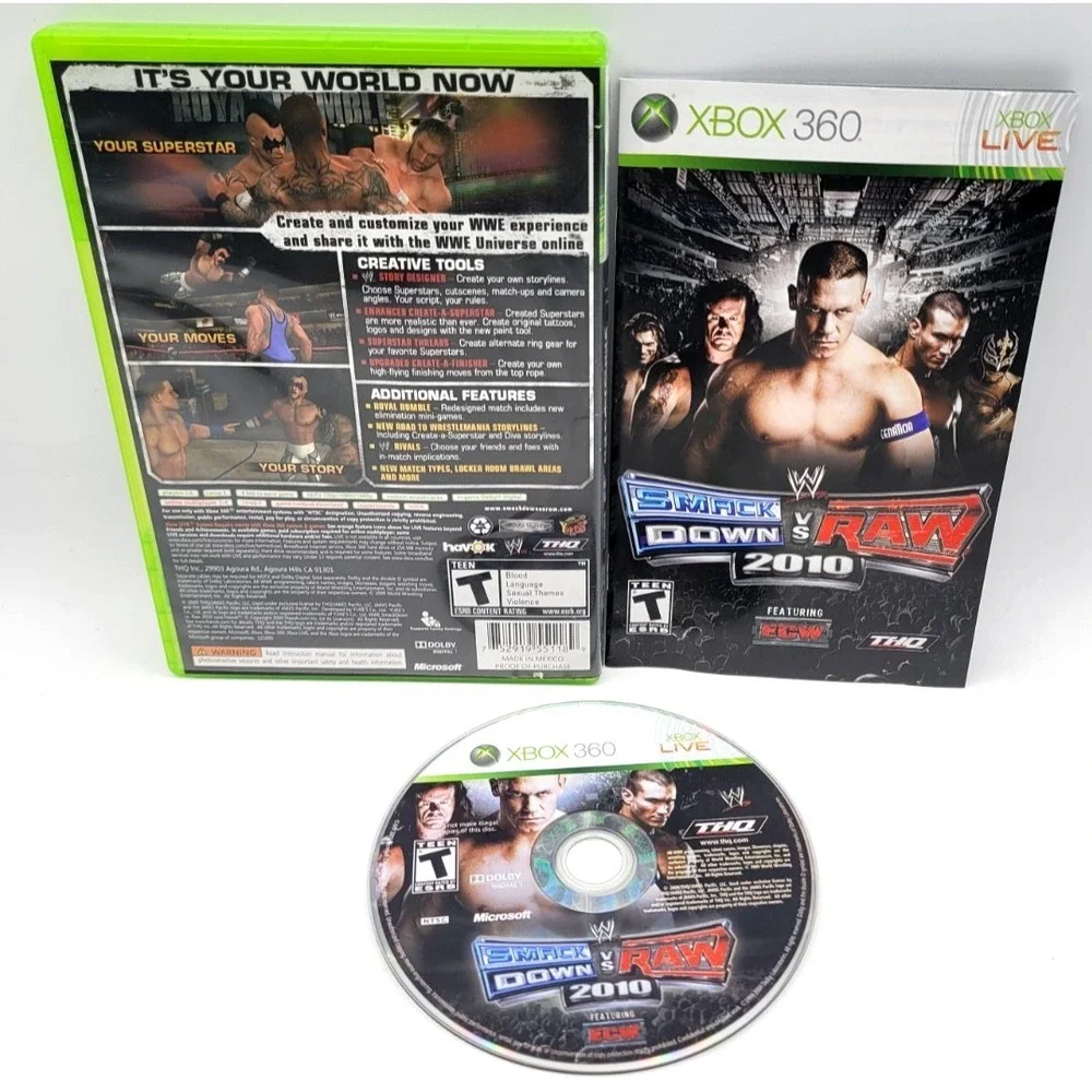 WWE Smackdown vs. Raw 2010 (Microsoft Xbox 360, 2009) CIB COMPLETE IN BOX